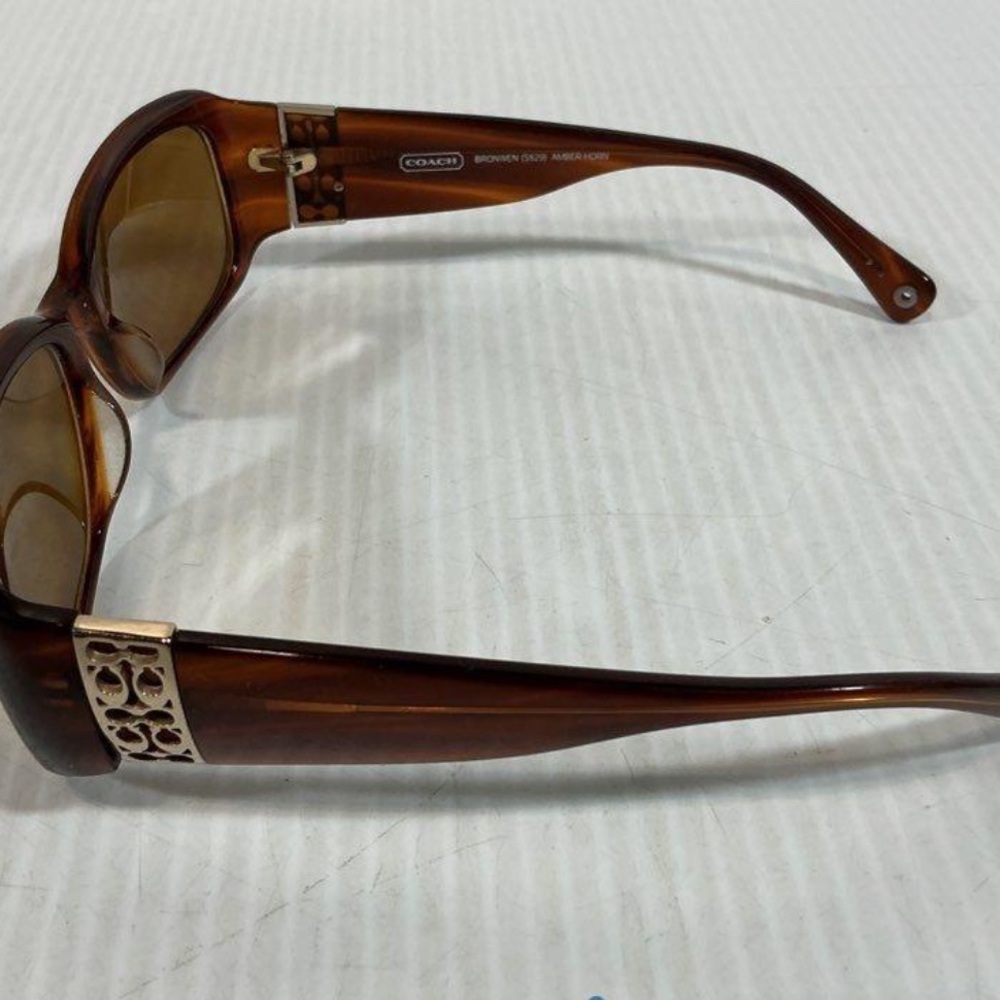 Women’s Coach Tortoise Sunglasses with Silver Accents S829 Bronwen Amber Horn